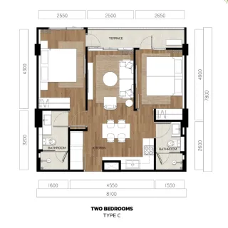 2 bedroom, 60,0 м²