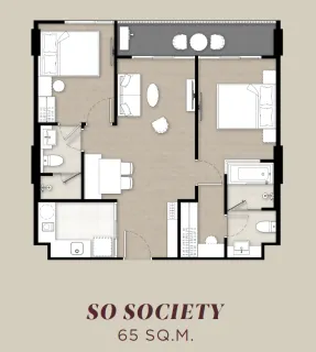 2 bedroom, 66,0 м²