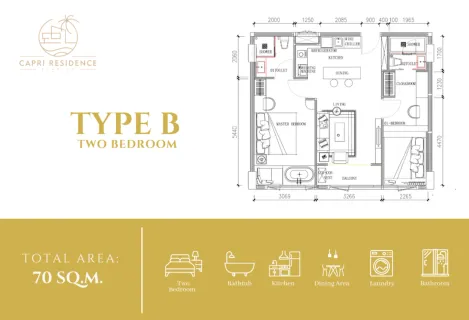 2 bedroom, 75,0 м²