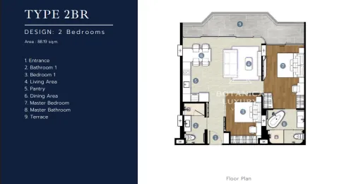 2 bedroom, 85,0 м²