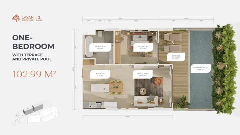 1 bedroom, 101,0 м²