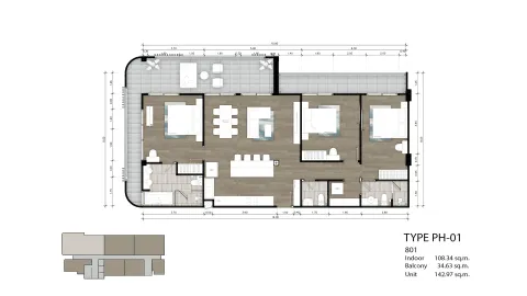 3 bedroom, 77,0 м²