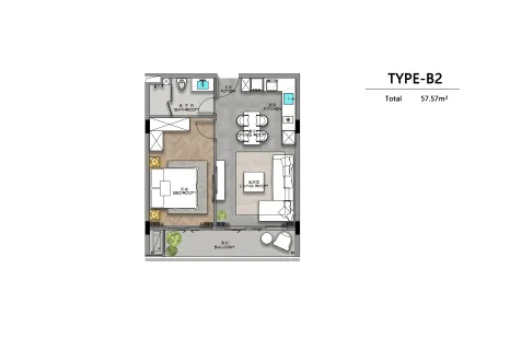 1 bedroom, 41,0 м²