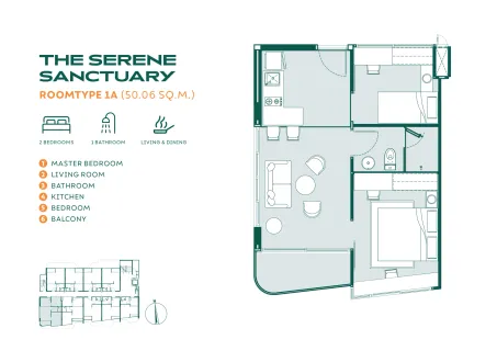2 bedroom, 50,0 м²