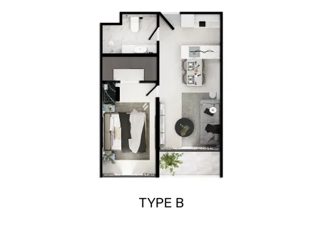 1 bedroom, 43,0 м²