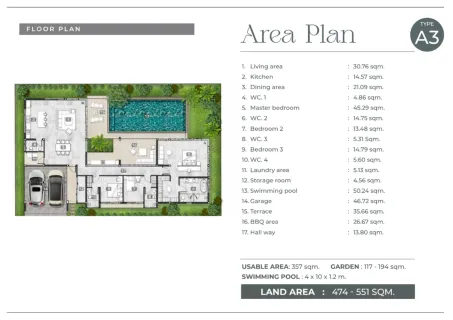 3 bedroom, 357,0 м²