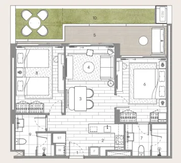 2 bedroom, 81,0 м²