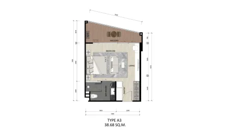 Studio, 39,0 м²