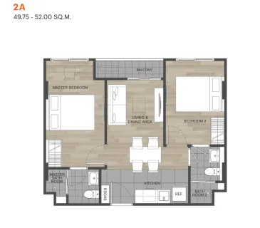 2 bedroom, 52,0 м²