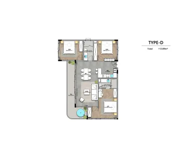 3 bedroom, 113,0 м²