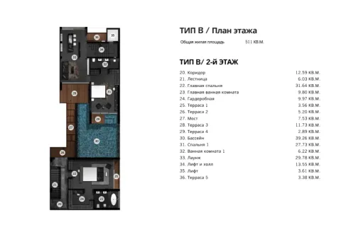 3 bedroom, 511,0 м²
