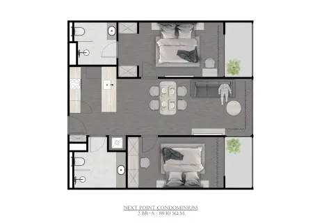 2 bedroom, 84,0 м²