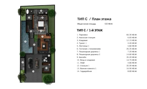 4 bedroom, 632,0 м²