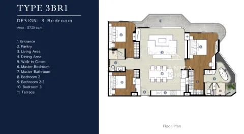 3 bedroom, 124,0 м²