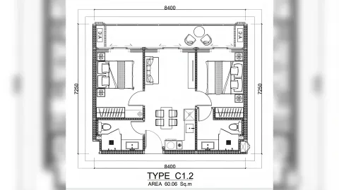 2 bedroom, 79,0 м²